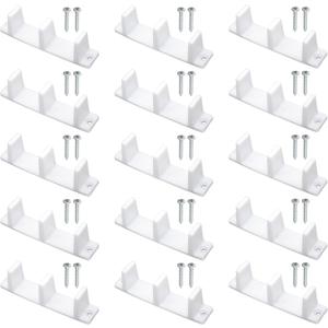 15Pcs MP6563 Plastic Sliding Closet Door Bottom Guide with Screws, for 1-3/8 Inch Thick Doors, Keep Sliding Door Stable