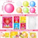 24 Pack Valentines Day Gifts for Kids Ceiling Sticky Balls Glow in The Dark Valentines Day Cards for Kids School Teens Boys Girls Stress Relief Fidget Toys Wall Ball Classroom Exchange Party Favors