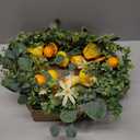 Idyllic 22 Inch Summer Yellow Lemon Wreath with Green Leaves for Front Door, Spring Summer Lemon Eucalyptus Wreath for Inside and Outside, Wedding Wild Flowers Decor