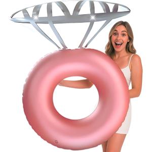 Inflatable Pool Float Diamond Ring Floatie for Bachelorette Party, Beach Bachlorette Accessories Decoration for Bride,Engagement Party, Bridal Shower Party Favors