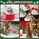 Sawysine 64 Pcs Christmas Miniatures Figurines Santa Xmas Garden Miniature Ornaments Kit Snowman Fairy Resin Ornaments Pine Tree for Garden Accessories(Vivid)