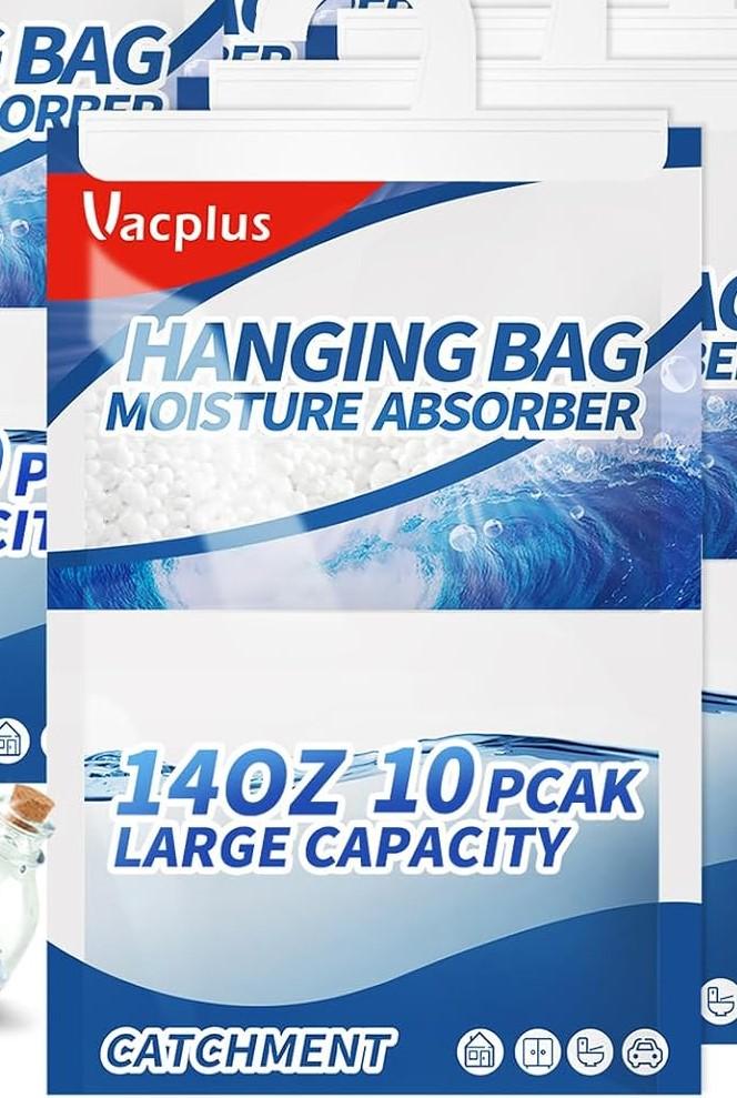 Vacplus Moisture Absorbers, Hanging Closet Dehumidifier Bags, Humidity Packs, Desiccant, Closet Dehumidifiers with Ocean Breeze Fragrance