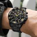 OLEVS Watches for Men Classic with Date Business Dress Luxury Big Face Green/Black/Blue Waterproof Luminous Mens Wristwatch Analog Two Tone Stainless Steel Male Watch