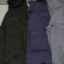 3 Pack Fleece Lined Leggings Women with Pockets -Warm Winter Yoga Pants for Women Thermal Running Workout Leggings (Small-Medium, Black/Grey/Navy)