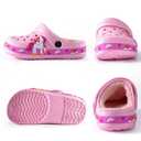 LYKFCBF Kids Fur Lined Clogs Warm Winter Slip-On Slippers for Boys Girls,Pink,30 (Pink)