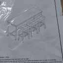 4 Piece Bar Table Set with Power Outlet,Bar Table Set with Chairs,Sofa Bar Table with Stools,Behind Couch Table with 3 Padded Stools,for Living Room,Dining Room, (Dark Gray + Fabric + Mdf + Plywood + Rubber Wood + Foam)