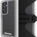 Pelican Voyager - Samsung Galaxy S24 Plus Case [6.7"] [18ft MIL-STD Drop Protection] [Wireless Charging] Phone Case for Samsung Galaxy S24 Plus w/Belt Clip Holster Phone Stand - Anti Yellowing - Clear