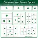 Criusia Drawer Organizer Set, Acrylic Non Slip Non Cracking Kitchen Drawer Storage Tray Large Size Divider, Multifunctional Storage for Cosmetics, Bathroom, Tools, Kitchen and Office (8 PACK)