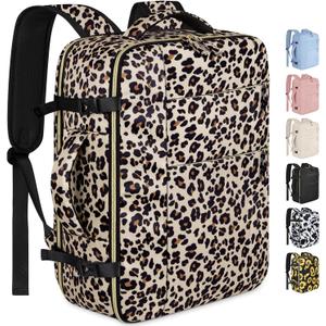 Capolo Travel Backpack for Women Men Waterproof Laptop Backpack Airlines Approved Carry On Backpack Bag Computer Bookbag for Business, Work, Traveling Fits 17 Inch Laptop(Leopard)