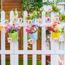 30 Pcs Spring Flower Wooden Ornaments 4 Inch Tulip Easter Tree Decoration Floral Hanging Wood Tulip Cutout Pastel Spring Decor for Home Small Tree Party Decoration