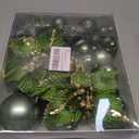 Christmas Ball Ornament Set, 48Pcs Green Plastic Christmas Tree Hanging Decorations with Gift Package for Xmas Winter Holiday Wedding Party Decor