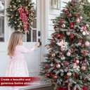 4 x 24Pcs Pre-Tied Christmas Tree Bows, 5x7 Inch Red Velvet Bows with 3/8" Ribbon for Xmas Tree Ornaments, Wreath, Garland, Gift Wrapping and Festive Indoor Holiday Decor