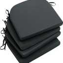 Qirroboni Outdoor Chair Cushion Set of 4, Waterproof Round Corner Seat Cushions for Patio Furniture, Fade Resistant Garden Couch Pads, 17" x 16" x 2", Indoor Dining Chair Pad Set, Dark Grey