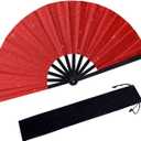 Clacking Fans for Line Dancing Popping Fan Boots on The Ground Fan Folding Hand Fans for Club,Performance,Party,Festivals Dance Enthusiasts Gift (Red)