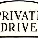 SP-12sm-WB Private Drive Arch Statement Plaque, Small, White and Black (5.5 x 9 in)