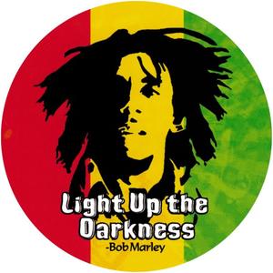 Light Up The Darkness - Bob Marley - Small Bumper Sticker/Decal (3.25" Circular)