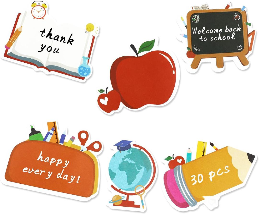 6 Pack Teacher Gift Sticky Notepads Post it Pad,180 Sheets School Office Supplies,Teachers' Memo Pads Page Marker,Teachers Appreciation Gifts in Bulk, 2.7 x 3.1 inches