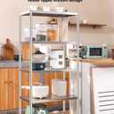 susunnus Stainless Steel Shelves 23.6in-5 Tier, Stainless Steel Shelf Organizer, Kitchen Storage Shelves, Artistic Texture, Pragmatic & Sturdy & Waterproof, 23.6in*13.8in-5t