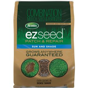 Scotts EZ Seed Patch & Repair for Sun and Shade Combination Mulch, Sun and Shade Grass Seed and Fertilizer for Bare Spots and Repair, Grows Anywhere, 20 lbs.