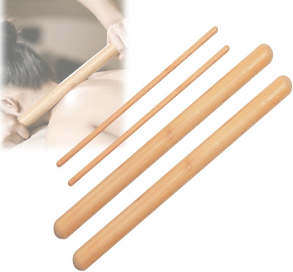 Bamboo Massage Sticks Ergonomic Muscle Relief Tools Portable Therapy Sticks for Deep Tissue Massage, Spa Quality Recovery for Athletes & Home Use, Natural Bamboo Design