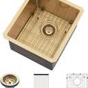 13 Inch Gold Bar Sink Undermount-VASOYO 13x15 Inch Undermount Bar Sink Gold Small Rv Kitchen Sinks Outdoor Island Sinks 16 Gauge Stainless Steel Single Bowl Basin with Bottom Grid