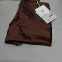 Women's Satin Tank Top Backless Halter Neck Camisole Elegant Draped Front Loose Fit Sexy Summer Tops (Brown, S)