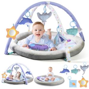 Toddlers Activity Play Mat, Sensory Development Gym Play Mat for Babies, Washable Activity Gym Mat for Infants, Christmas Birthday Toy Gifts for Toddlers, Babies, Infants, Newborns 0-3-6-9-12-18 Month