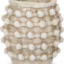Rustic Farmhouse Vase, Boho Beige Vase for Pampas Grass Small Textured Knotted Vases for Flowers Decorative Cement Floral Vases for Home Decor, Living Room, Dining Table