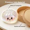Glitter Dumpling,2026 New Dumpling Squishies Toy,Soft Stretchy Stress Relief Fidget Squeeze Toy,Cute Desk Sensory Toy Stocking Stuffer Gift for Teens and Adults(White)