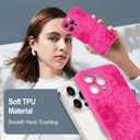 Fiyart Designed for iPhone 16 Pro Case Cute Flower Floral Sunflowers Design,Soft Slim TPU Anti-Scratch Phone Cover for Women Girls 6.3"-Hot Pink