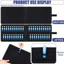 Eaasty 2 Pack Homeopathy Organizer Box Foldable Case Homeopathy Kit Storage Pouch Organizer Case Box Kit for 84 Tubes Home Travel Use, Black and Blue