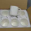 Classic White Coffee Mug Set of 6 - Large 13.5oz Simple Porcelain Tea Mug Set For Office & Home - Dishwasher Safe, Microwave Safe - Ceramic Cups