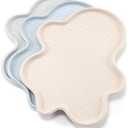 Li&Zhao Plastic Serving Trays - 3 PCS Restaurant Trays, Large, for Serving Food, Party, Picnic, Holidays (3 Colors) X2