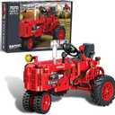 A XINAO TOYS Classic Building Blocks 1/12 Red Tractor Farm Toy Building Set Gift for Kids Ages 6 7 8 9 10 11 12 Includes Shifting Structure, Steering Structure Features (Classic Edition)