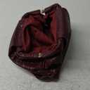 QWINEE Women's Woven Evening Bag Dumpling Clutch Purse No Strap Handbags Elegant Faux PU Leather Clutch Bag (Burgundy)