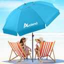 8.5FT Beach Umbrella, Portable Outdoor Umbrellas for Sand with Anchor Heavy Duty High Windproof, Height Adjustable Tilt Iron Pole, Patio Umbrella UV 50+ Protection Air Vent, Patio Garden Pool