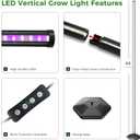 Grow Lights for Indoor Plants with Timer, 192 LEDs 42W Vertical Full Spectrum Grow Light 65 Inch Standing Grow Lights 3 Light Modes 5-Level Dimmable Wide Coverage