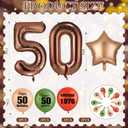 50th Birthday Decorations for Men Women Vintage 1976 50th Birthday Balloons with 32 Inch Coffee Brown Number 50 Retro Boho Sage Green Burnt Orange Boho Party Supplies Gifts for Him Her