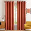 MIULEE Room Darkening Curtains Thermal Insulated Rust Terracotta Drapes Window Treatment Grommet Top Light Blocking Blackout Curtain for Fall Living Room/Bedroom 2 Panels 52 x 84 inch Burnt Orange