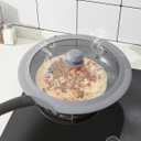 Set of 2 Vented Tempered Glass Universal Lid for Pot Pan Skillet with Heat Resistant Silicone Microwave Splatter Cover Microwave Safe Fit 6.5" 7" 7.5" and 11.5" 12" 12.5", Light Grey