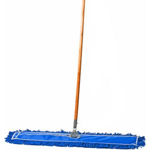 Tidy Tools 36 Inch Blue Commercial Dust Mop & Floor Sweeper – Wood Handle Floor Mop for Tile, Hardwood & Concrete