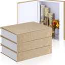 Tioncy 3 Pcs Fake Book Box Neutral Linen Book Box Decorative Faux Prop Storage for Farmhouse Home Decor shelf Table Card Photo DIY Keepsake Gift(8.6 x 6.1 x 1.8 Inch,Beige)