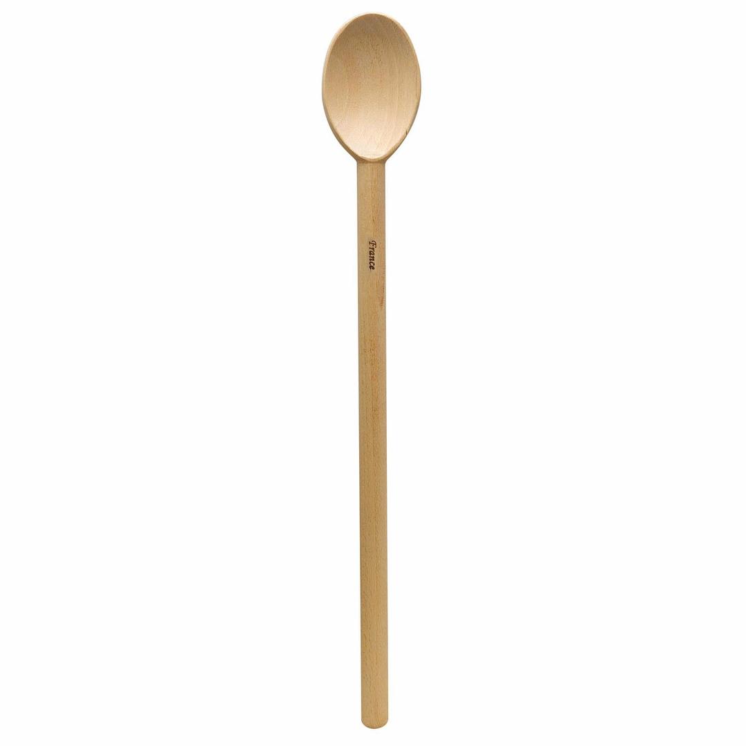 HIC Kitchen Deluxe Heavyweight French Beechwood Spoon, Made in France, 17.75 Inches, Heavy Duty Wooden Cooking Spoon For Stirring And Mixing