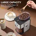 Ollygrin Flat Burr Coffee Grinder Electric, Adjustable Coffee Grinder for Home Use, Compact Coffee Beans Grinder with 14 Grind Settings, 2-12 Cups for Home & Office