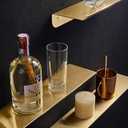 BGL Floating Shelf for Wall Gold Stainless Steel 304 Bathroom Shelf Gold 15.7 Inches for Bathroom Organizer