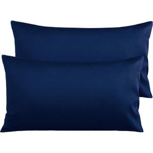 NTBAY Egyptian Cotton King Pillowcases - Set of 2, 500 Thread Count Cotton Pillowcases - Soft and Breathable Envelope Closure Pillow Cases - 20x36 Pillow Covers for Bed, Navy Blue