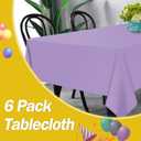 tujol Lavender 6 Pack Plastic Table Cloth 54" x 108", Disposable Tablecloths Rectangle Table Cover, Plastic Tablecloths for Parties