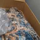 GarveeHome 9x12 Washable Vintage Living Room Area Rug: Vintage Machine Washable Area Rug for Living Room Indoor Large Non-Slip Bedroom Carpet Low Pile Stain Resistant Dining Room Carpet Blue&Brown