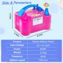 Balloon Pump Electric, 600W Professional Balloon Inflator with 8 Balloon Arch Kits, 2 Modes & Dual Nozzle, Portable Air Pump Ballon Blower Machine for Party Decoration (Rose)