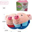 2PCSInteractive Dog Toys,Active Moving Pet Plush Toy with Recording & Music Modes,Jumping Squeaky Song shaking Interactive Dog Ball,Dog Toys to Keep Them Busy,Replaceable Coat (Blue Pig + Red Pig)